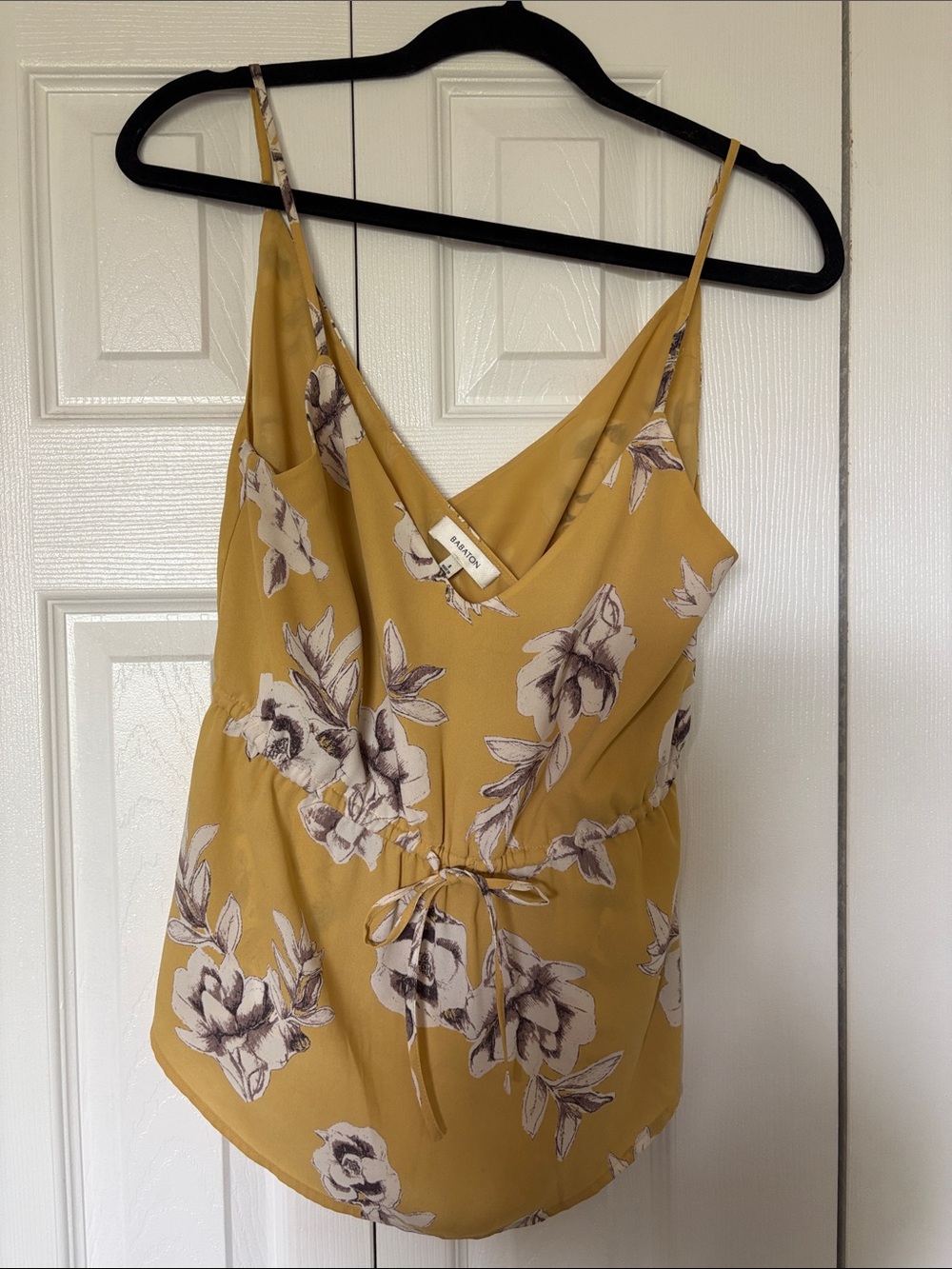 Artizia Babaton Mustard Floral Galen Tie-Front Camisole